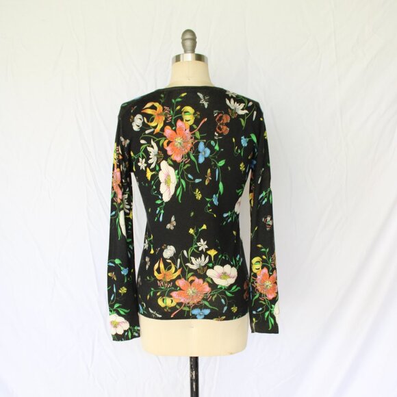 Richard Grand Cashmere Silk dress Sweater tunic floral Lilly Jumper black - Picture 8 of 10